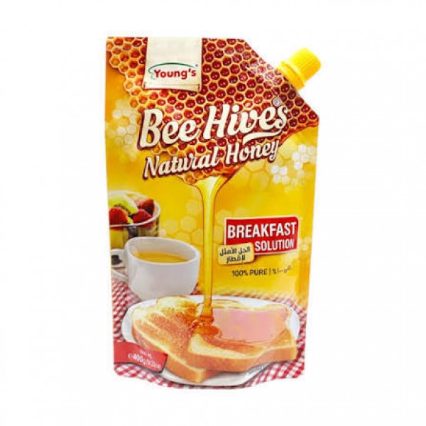 YOUNG`S BEE HIVES NATURAL HONEY 400G POUCH